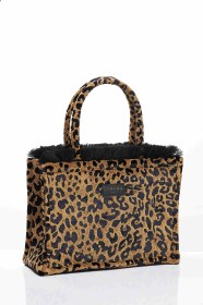 LEOPARD VELVET BROWN MEDIUM TOTE BAG (2)